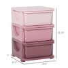 3 Tier Kids Storage Unit Dresser Tower with Drawers Chest Toy Organizer for Bedroom Nursery Kindergarten Living Room for Boys Girls Toddlers, Pink - 3 of 4
