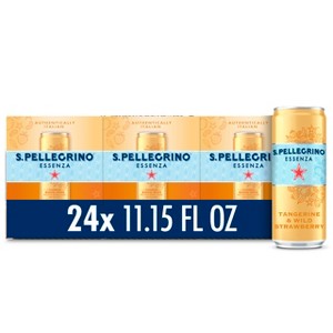 San Pellegrino Essenza Tangerine & Wild Strawberry Flavored Mineral Water - 11.15 Fl Oz (Pack of 24) - 1 of 4