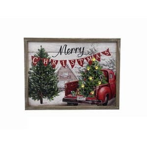Season's Designs Mdf X'Mas Wall Frame W/Led Light - 1 of 1