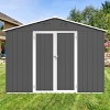 6x8ft Metal Garden Shed with Window & Hinged Door, Outdoor Storage Shed with Lock,  Weatherproof - Coolbibila - 3 of 4