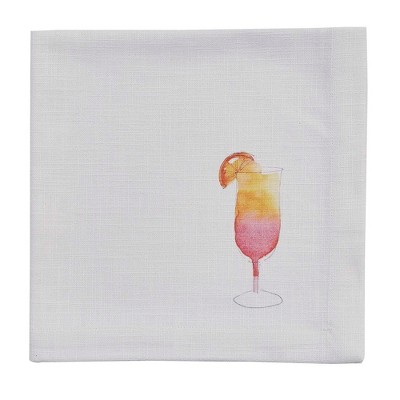 Split P Tropical Sunrise Drink Napkin Set - White