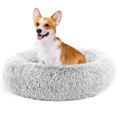 JIONJOY Round Dog Bed: Grey Pet Sofa Bed with Supportive Foam and Removable & Washable Coverr
