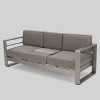 Cape Coral 4pc Aluminum Chat Set - Khaki - Christopher Knight Home: Modern Outdoor Conversation Furniture - 4 of 4