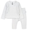 Honest Baby 2-Piece Organic Cotton Matelassé Side-Snap Top and Pant Set - 2 of 4