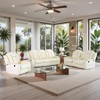 Tribesigns Breathing Leather 3-Piece Recliner Sofa Set with Adjustable Backrest, Storage, Wireless Charger & LED Lighting, White for Living Room - 2 of 4