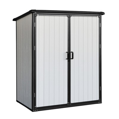 Vynxaria 5x3FT Outdoor Waterproof Resin Cabinet for Bikes & Patio Furniture, Lockable Doors, Storage for Garden Tools