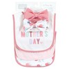 Hudson Baby Infant Girl Cotton Bib and Headband or Caps Set, Mothers Day, 0-9 Months - 2 of 4
