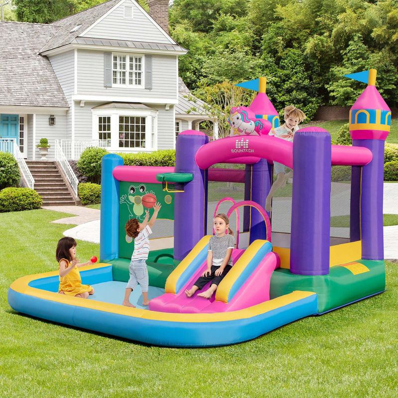 Costway 6-in-1 Kids Inflatable Bounce House with Slide Jumping Area Ball Pit Pools Castle, 2 of 11