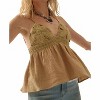 Women's Crinkle Cotton Floral Crochet Babydoll Cami Top - PROMESA - 2 of 3