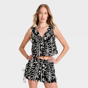 Top con escote en V y lazo estilo playero para mujer - A New Day™