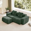 QingMoon Modular L Shape Sofa Couch, 78" Velvet 2 Seat Sofa with Pillows and Movable Ottoman, Streamlined Design Boneless Couch for Living Room - 2 of 4