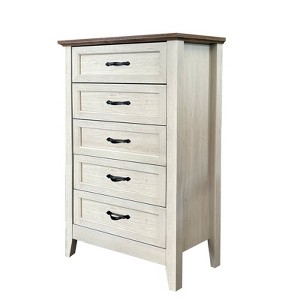 COZONY 5-Drawer Farmhouse Dresser Wood Tall Chest with Metal Handles for Bedroom Living Room Hallway Entryway - 1 of 4