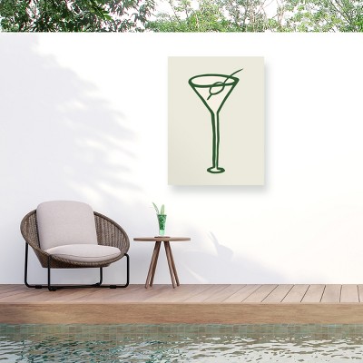 Trademark Fine Art - Pictufy Studio Cocktail Green Matted Framed Art