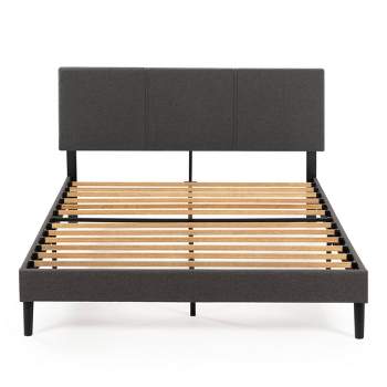 Cambril Upholstered Platform Bed Frame with Sustainable Bamboo Slats Gray - Zinus