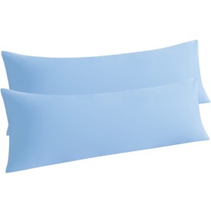 2 Pack Brushed Microfiber Body Pillowcases, Super Soft Body Pillow Cover with Envelope Closure - NTBAY - 1 of 4