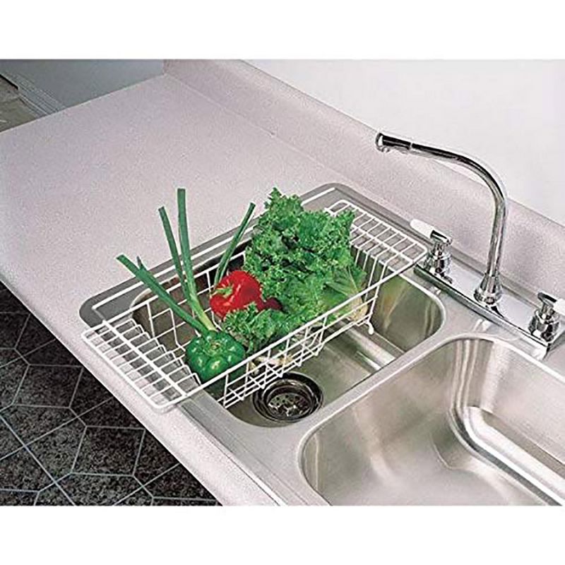 Closetmaid Economical 8 Inch Wide 4.5 Inches High Over the Sink Coated Steel Dish Rack Draining Solution, White (2 Pack), 4 of 5