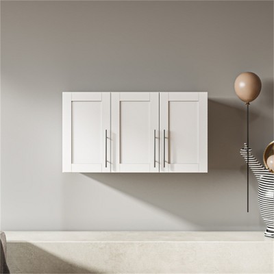 SKRAN Stackable Wall Mounted Storage Cabinet, 11.81" D x 31.50" W x 29.92" H- MDF Material