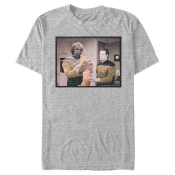 Men's Star Trek: The Next Generation Worf and Data What Do We Do With This Cat T-Shirt