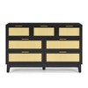 VYNXARIA Bedroom 7 drawer dresser, rattan dresser modern wooden chest of drawers with spacious storage space for bedroom hallway living room - 3 of 4