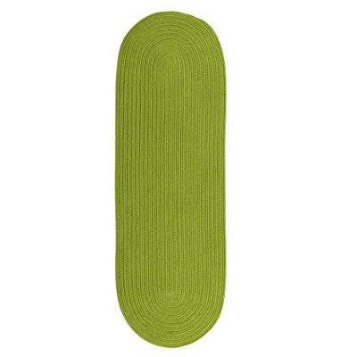 Colonial Mills Reversible Flat-Braid (Oval) Runner Braided Runner, Lime 2'4"x8', Oval Shape