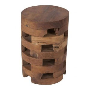 Lorena Accent Table Brown - East at Main: Teakwood, Round, No Assembly Required - 1 of 4