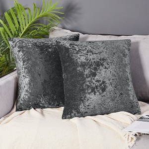 Deconovo Velvet Throw Pillow Covers 2 Pack with Hidden Zipper - 1 of 4