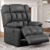 GlasFlength Accent Chairs, Single Leather Recliner with Armrests and Foot Lift Design for Home Theater and Living Room, Black, 23"*23"*42" - 3 of 4