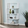 SEI Furniture Beckerman 4 Shelf Bookcase in White and Champagne - 2 of 4