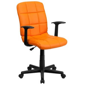 Emma and Oliver Mid-Back Quilted Vinyl Swivel Task Office Chair with Arms - 1 of 4