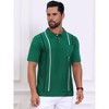 INSPIRE CHIC Men's Striped Knit Chest Pocket Short Sleeve Golf Polo Shirts - 4 of 4