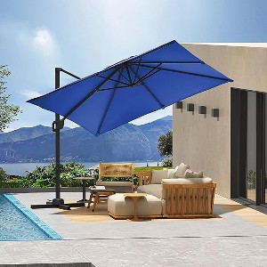 Outdoor  Large Patio Umbrella of Heavy Duty Aluminum Frame and 240g Oxford, 360° Rotation, Tilt Adjustment, Cross Base for Poolside Patio - 1 of 3