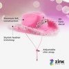 Zink Pink Cowboy Hat with Tiara - Pink Cowgirl Hat with Adjustable Chin Strap and Feather Trimming - 2 of 4
