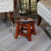 FONTOI Carved Wooden Step Stool with Butterflies Pattern, Ottoman Foot Stools for Living Room Bedroom, Dark Brown, 11"*10"*11" - 3 of 4