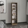 SEVOBAL Decorative Bookshelf Wide Bookshelf Vertical Bookcase Librero Stylish Storage for Living Room, Beige, 11.8"*17.7"*71.1" - 2 of 4