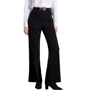 INSPIRE CHIC Women's Straight Leg Pleated High Waisted Office Business Slacks Casual Pants - 1 of 4