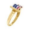 Ross-Simons 0.20 ct. t.w. Ruby and .10 ct. t.w. Sapphire Flag Ring With Diamond Accents in 18kt Gold Over Sterling - 3 of 4