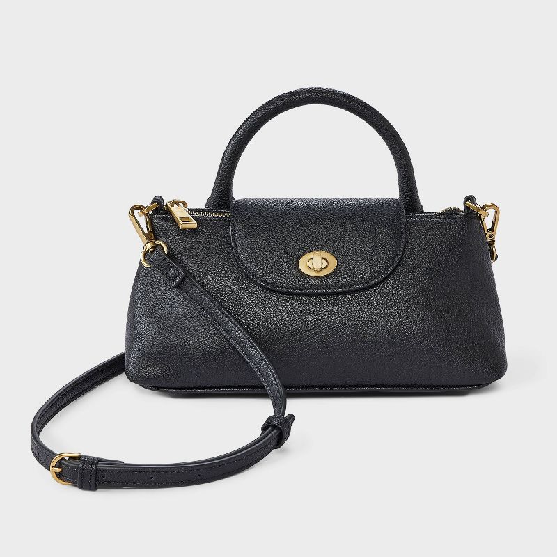 Elongated Top Handle Crossbody Bag - A New Day™ Black