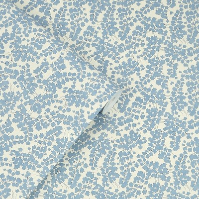 Laura Ashley Newport Blue Vinyl Floral Wallpaper Roll