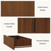 FONTOI Storage Cabinet, Organizers and Storage with Doors and Shelves,  Fluted Buffet Cabinet with 3-layer Partition, Walnut, 31.5*15.7*71 - 4 of 4