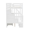 PAGED Full Size Loft Bed with Desk Simple Modern Wooden Bed Frame with Storage Drawers, LED and Inclined Ladder for Bedroom - 4 of 4