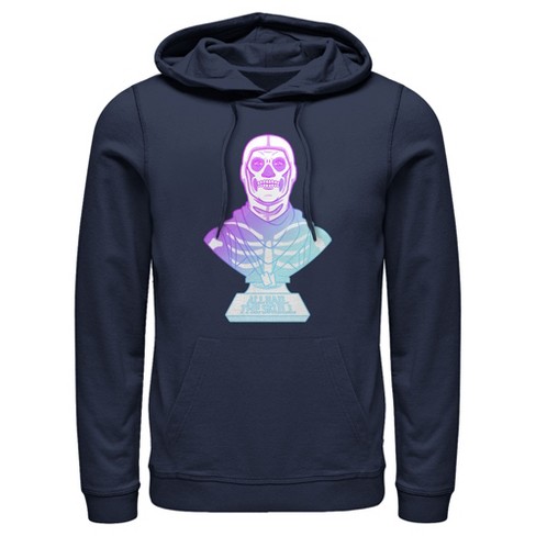 Men s Fortnite Skull Trooper All Hail Glow Pull Over Hoodie Navy Blue 2x Large Target