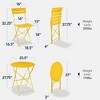 Best Choice Products 3-Piece Small Bistro Set, Folding Patio Furniture Set of 2 Chairs and Table - 2 of 4