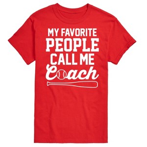 Men's - Instant Message - My Favorite People Call Me Coach Short Sleeve Graphic T-Shirt - 1 of 4