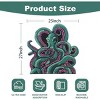 Green and Purple Cthulhu Octopus Bath Mat, Non-Slip Backing Water Absorbent Anime Rug for Gothic Bathroom Decor, Fantasy Game Room Gift - 2 of 4