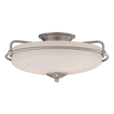 Quoizel Lighting Griffin 3 - Light Semi-Flush Mount in  Antique Nickel