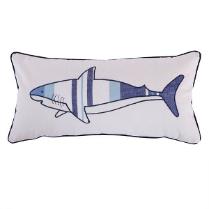 Sammy Shark Striped Decorative Pillow - Levtex Home - 1 of 3