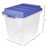 Racxily 4 Pack 32 Quart Clear Storage Bin, Latched Storage Container, with Blue HI-RISE Lid - 3 of 4