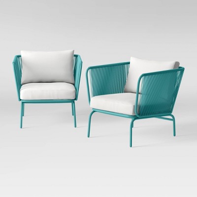 Fisher 2pk Patio Club Chairs blue green Project 62 Target