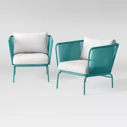 Fisher 2pk Patio Club Chairs -Blue-Green - Project 62™