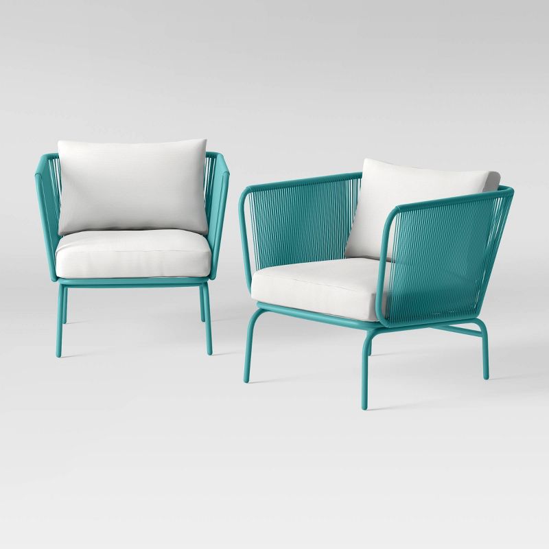 Fisher 2pk Patio Club Chairs -Blue-Green - Project 62&#8482;, 1 of 12